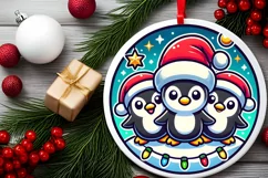 Round Christmas Ornament Sublimation|Clipart Product Image 2