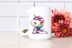 Cute Baby Unicorn Yoga Instructor | Watercolor Product Image 2