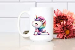 Cute Baby Unicorn Yoga Instructor | Watercolor Product Image 2