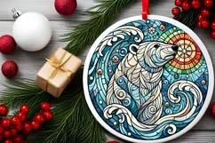 Round Christmas Ornament Sublimation|Clipart Product Image 1