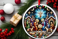 Round Christmas Ornament Sublimation|Clipart Product Image 1