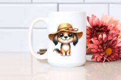 Watercolor Dog Contempt Sun Hat Clipart Product Image 2