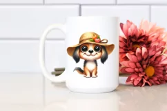 Watercolor Dog Contempt Sun Hat Clipart Product Image 2