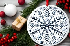 Round Christmas Ornament Sublimation|Clipart Product Image 2