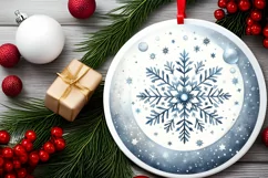 Round Christmas Ornament Sublimation|Clipart Product Image 2