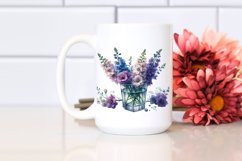 Watercolor Delphinium | Sublimation | Clipart Product Image 2