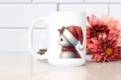 Watercolor Cat with Santa Hat, Transparent PNG Product Image 2