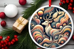 Round Christmas Ornament Sublimation|Clipart Product Image 2
