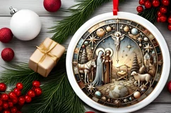 Round Christmas Ornament Sublimation|Clipart Product Image 1