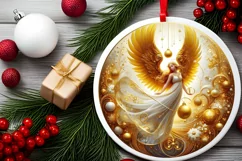 Round Christmas Ornament Sublimation|Clipart Product Image 2