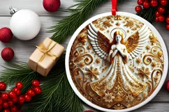 Round Christmas Ornament Sublimation|Clipart Product Image 2