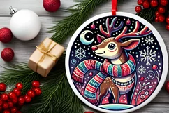 Round Christmas Ornament Sublimation|Clipart Product Image 1