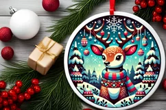 Round Christmas Ornament Sublimation|Clipart Product Image 1