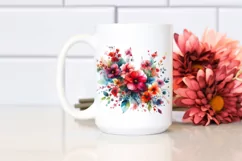 Colorfull Abstract Red Flowers PNG Product Image 2
