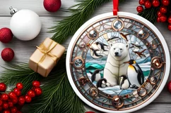 Round Christmas Ornament Sublimation|Clipart Product Image 1