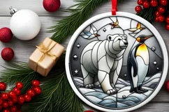 Round Christmas Ornament Sublimation|Clipart Product Image 2
