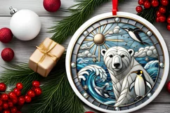 Round Christmas Ornament Sublimation|Clipart Product Image 2