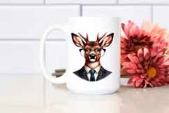 Funny Deer Portrait in Retro es | Sublimation Clipart Product Image 2
