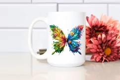 Vibrant Butterfly with Flowers PNG Product Image 2