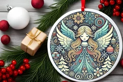 Round Christmas Ornament Sublimation|Clipart Product Image 2