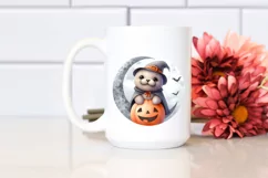Washed Watercolor Walrus on a Moon PNG Product Image 2
