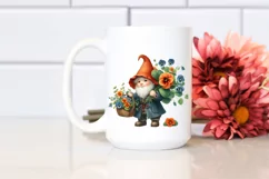 Detailed Cute Gnome Holding Basket Nasturtium | Sublimation Product Image 2