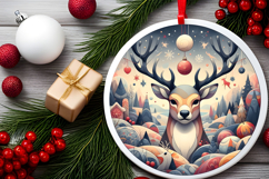 Round Christmass Ornament PNG Product Image 2