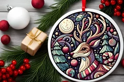 Round Christmas Ornament Sublimation|Clipart Product Image 2