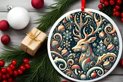 Round Christmas Ornament Sublimation|Clipart Product Image 2