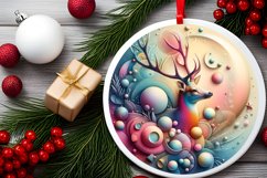 Round Christmas Ornament Sublimation|Clipart Product Image 2