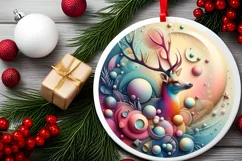 Round Christmas Ornament Sublimation|Clipart Product Image 2