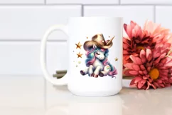 Shimmering Star Cowboy Hat Unicorn | Clipart Product Image 2