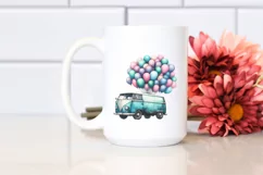 Vintage Dirty Van Watercolor PNG Product Image 2