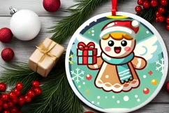 Round Christmas Ornament Sublimation|Clipart Product Image 1