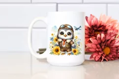 Colorful Baby Owl in Aviator Suit | Sublimation | Clipart Product Image 2