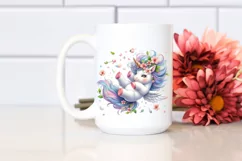 Cute Baby Unicorn Tumbling with Spring Petals in the Wind | Product Image 2