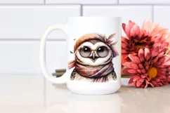 Smiling Owl with Silk Scarf | Sublimation Clipart Product Image 2