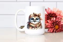 Adorable Owl with Silk Scarf | Sublimation Clipart Product Image 2