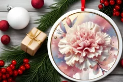 Round Christmas Ornament Sublimation|Clipart Product Image 2