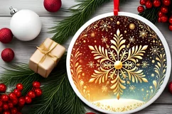 Round Christmas Ornament Sublimation|Clipart Product Image 2
