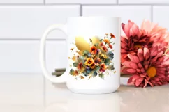 Vibrant Bouquet with Nasturtium | Sublimation Clipart Product Image 2