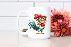 Funny Rooster Beachwear Big Eyes Clipart Product Image 2