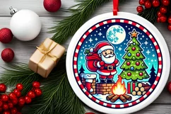 Round Christmas Ornament Sublimation|Clipart Product Image 1