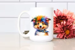 Cute Collie with Crazy Haircut PNG Product Image 2