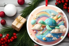 Round Christmas Ornament Sublimation|Clipart Product Image 2