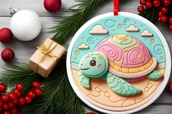 Round Christmas Ornament Sublimation|Clipart Product Image 2