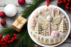 Round Christmas Ornament Sublimation|Clipart Product Image 1