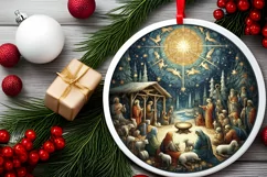 Round Christmas Ornament Sublimation|Clipart Product Image 2