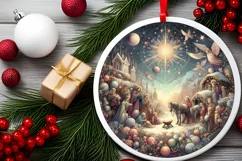 Round Christmas Ornament Sublimation|Clipart Product Image 2