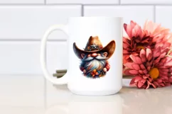 Vibrant Cowboy Gnome Watercolor PNG Product Image 2